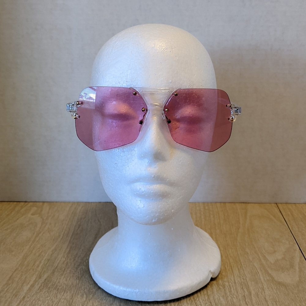 Shein Pink and Clear Lucite Sunglasses